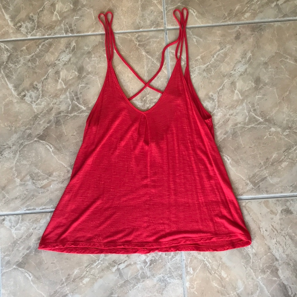 Red Open Back Top